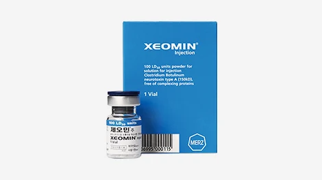 A blue Xeomin box and vial from Clair’s official botulinum-toxin page.